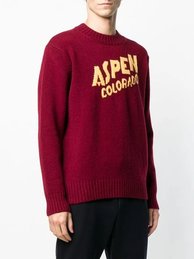 Shop Moncler Crew Neck Knitted Sweater In 464 Red
