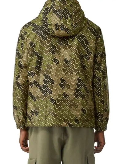 Shop Burberry Monogram-print Hooded Jacket In Green