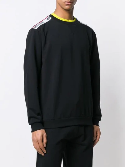 Shop Moschino Logo Sweater In Black
