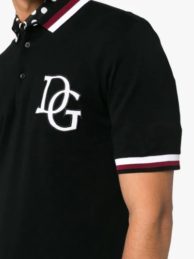 Shop Dolce & Gabbana Classic Logo Polo Shirt In Black