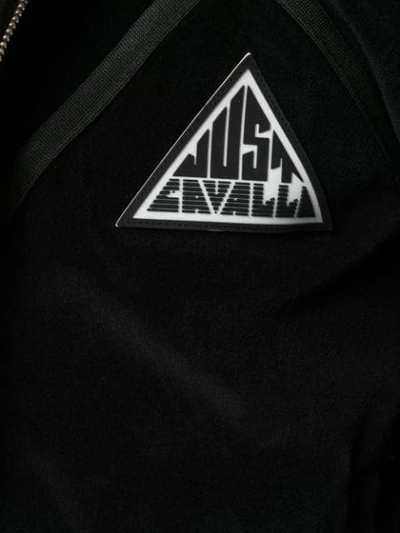 Shop Just Cavalli Striped Zip-up Hoodie In Black