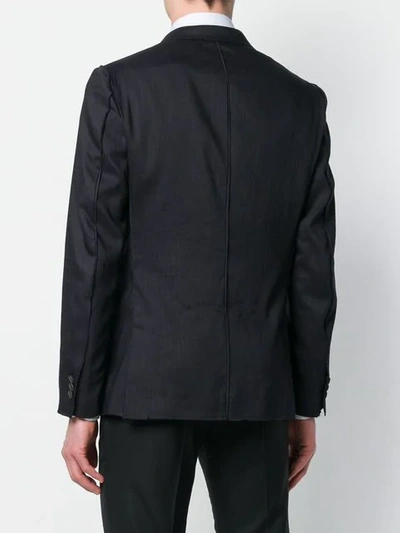 Shop Maurizio Miri Unfinished Lapel Suit Jacket In Blue