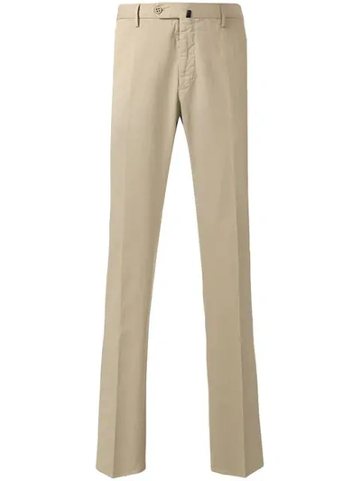 Shop Incotex Classic Chinos In Neutrals