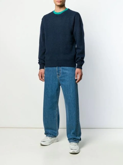 Shop Apc Knitted Sweatshirt In Blue