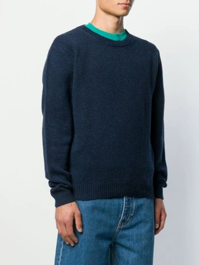 Shop Apc Knitted Sweatshirt In Blue