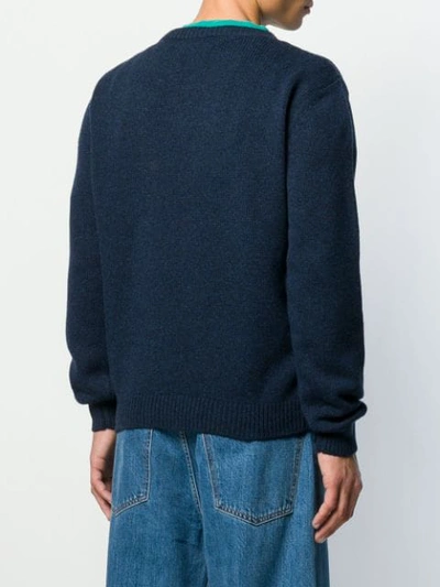 Shop Apc Knitted Sweatshirt In Blue