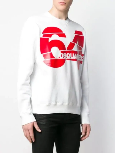 Shop Dsquared2 Logo Print Sweatshirt In White