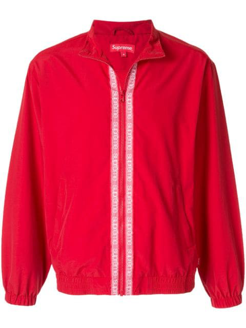 supreme classic logo taping track jacket red