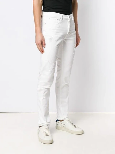 Shop Givenchy Distressed Straight-leg Jeans In White