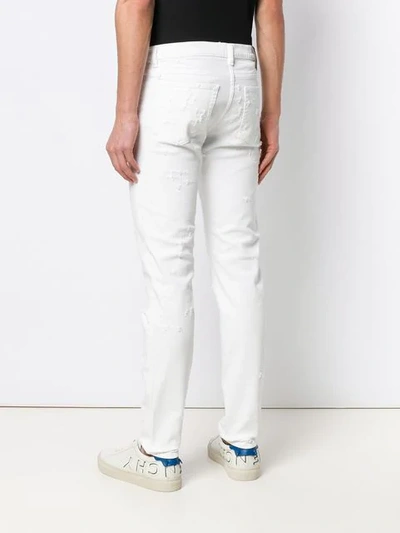 GIVENCHY DISTRESSED STRAIGHT LEG JEANS - 白色