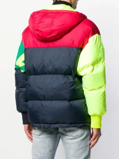 Shop Iceberg Logo Colour Block Padded Jacket In Black