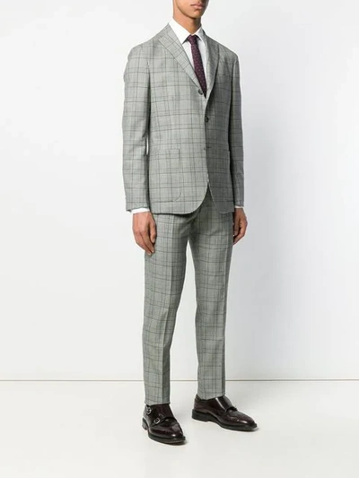 Shop Boglioli Plaid Formal Suit In Grey