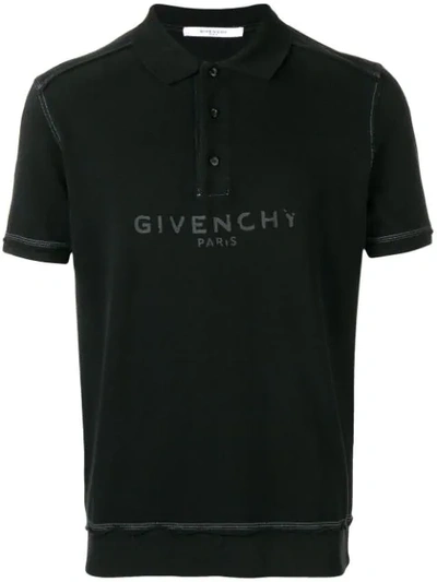 Shop Givenchy Front Logo Polo Shirt  - Farfetch In Black