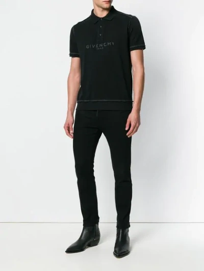 Shop Givenchy Front Logo Polo Shirt  - Farfetch In Black