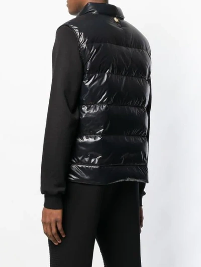 Shop Billionaire Logo Patch Down Gilet In Black