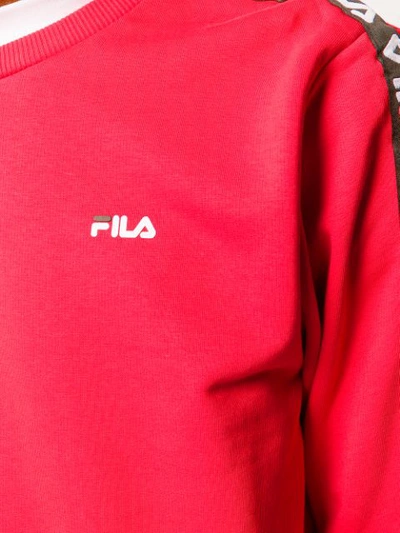 Shop Fila Logo Tape Sweatshirt In Red