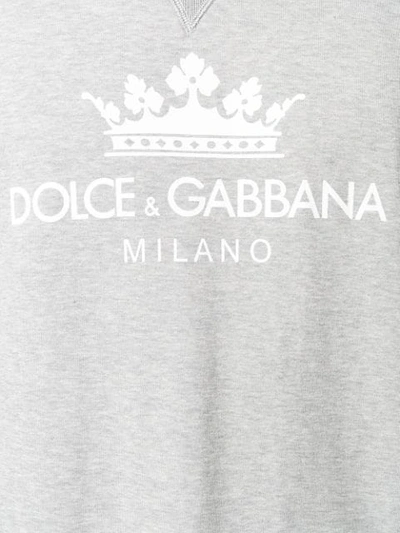 Shop Dolce & Gabbana Cuffed Stamped Sweatshirt - Grey