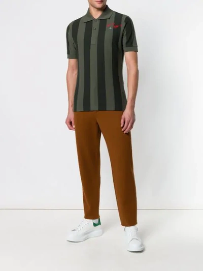 Shop Vivienne Westwood Man Striped Polo Shirt In Green