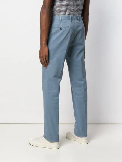 Shop Pt01 Denim Tailored Trousers In Blue