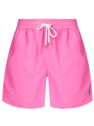 Shop Polo Ralph Lauren Logo Swim Shorts In Pink