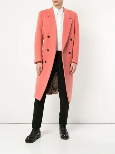 CERRUTI 1881 LONGLINE DOUBLEBREASTED COAT - 粉色