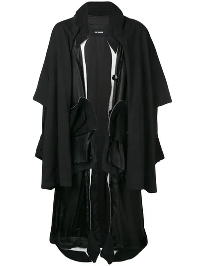 Shop Raf Simons Oversized Layered Coat In Black