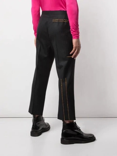 Shop Raf Simons Embellished Tailored Trousers - Schwarz In Black