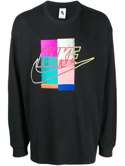 Shop Nike Printed Sweatshirt In Black