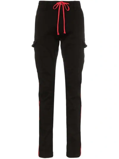 Shop Amiri Side Panelled Drawstring Trousers - Black