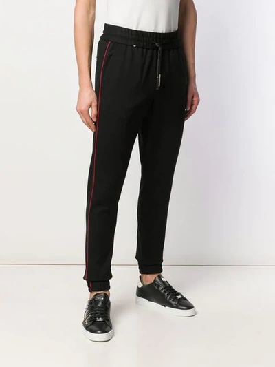 Shop Philipp Plein Stripes Track Pants In Black