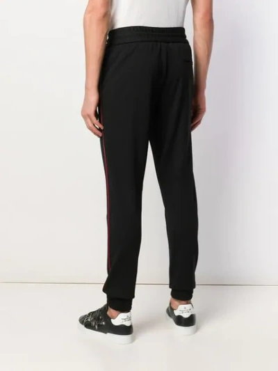 Shop Philipp Plein Stripes Track Pants In Black