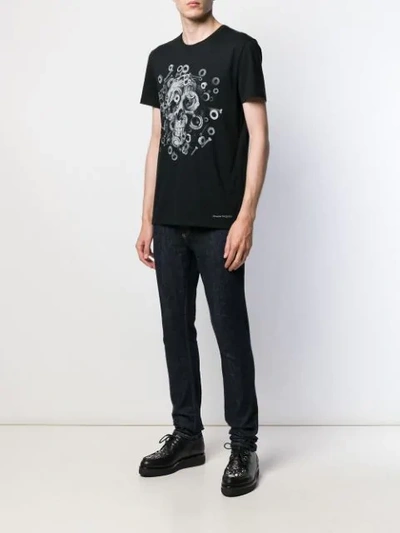 Shop Alexander Mcqueen Skull And Screws Print Round Neck T-shirt In Black