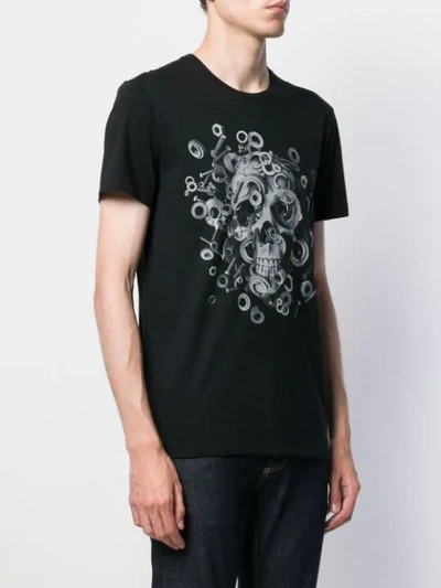 Shop Alexander Mcqueen Skull And Screws Print Round Neck T-shirt In Black