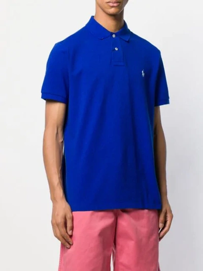 Shop Polo Ralph Lauren Small Embroidered Logo Polo Shirt In Blue