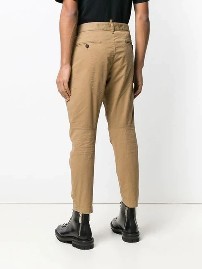 Shop Dsquared2 Patch Pockets Cargo Trousers In Brown