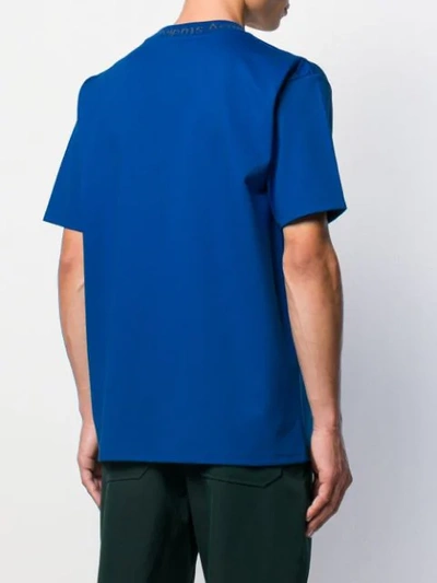 Shop Acne Studios Ribbed Neck T-shirt In 135-indigo Blue