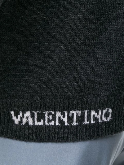 Shop Valentino Bird Intarsia Knit Jumper In Grey