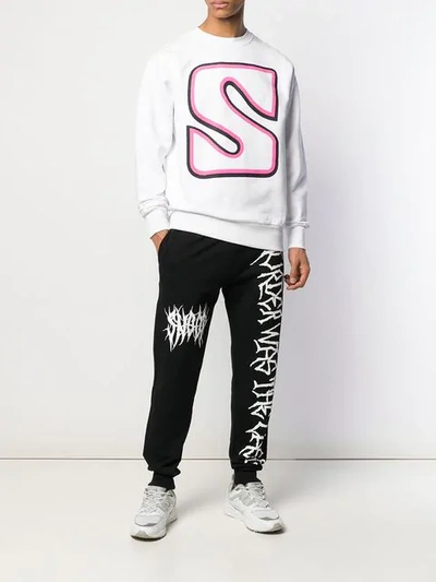 Shop Sss World Corp Logo Print Sweatshirt In White