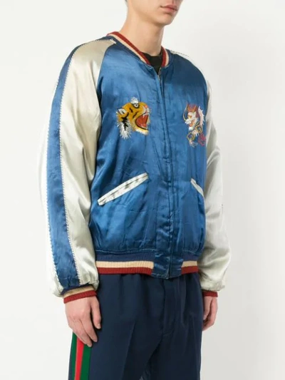 Pre-owned Fake Alpha Vintage 1950's Souvenir Jacket In Blue