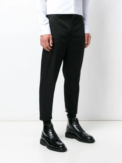 Shop Neil Barrett Cropped Tailored Trousers In Black