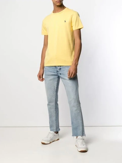 Shop Polo Ralph Lauren Embroidered Logo T-shirt In Yellow