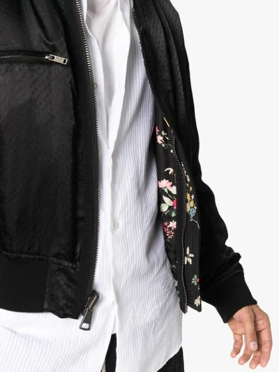 Shop Haider Ackermann Freesia Floral Print And Black Reversible Bomber Jacket