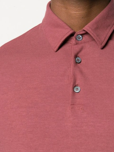 Shop Zanone Short Sleeved Polo Shirt In Red