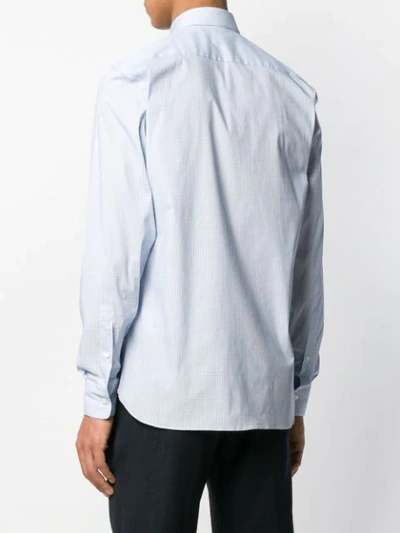 Shop Z Zegna Stretch Fit Check Shirt In Blue