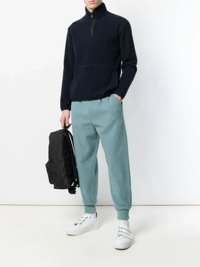 Shop Ami Alexandre Mattiussi Half Zipped Sweatshirt In Blue