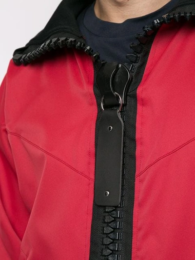 Shop Miharayasuhiro Contrasting Panels Bomber Jacket In Red