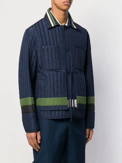 Shop Craig Green Contrast Panel Padded Jacket In Blue