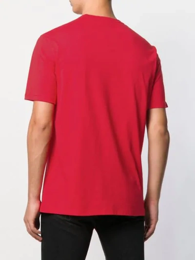 Shop Versace Logo Embroidered T In Red