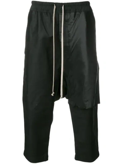 Shop Rick Owens Drkshdw Ripped Detail Cropped Trousers In Black