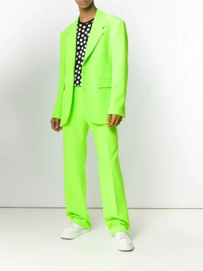 Shop Versace Single Breasted Blazer In Green